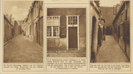 870287 Collage van 3 foto's betreffende oude buurten in Utrecht, met afbeeldingen van de Lange Nieuwstraat e.o. Links ...